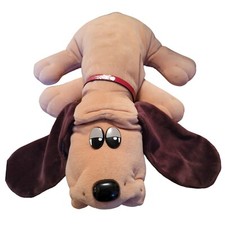 Vintage 1985 Tonka Pound Puppy Plush Tan Brown Dog Floppy Ears Red Collar 18"