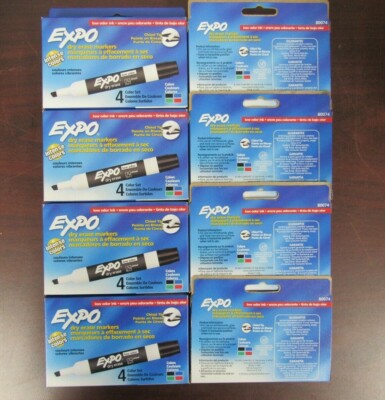 EXPO DRY ERASE MARKERS 4PK ASSORTED COLORS LOT OF 8 [22B]