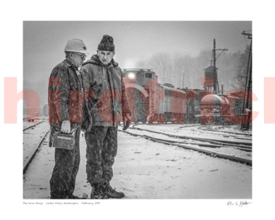 Milwaukee Road ''Snow Kings at Cedars Falls, 1979'' 16X20'' print by Kooistra