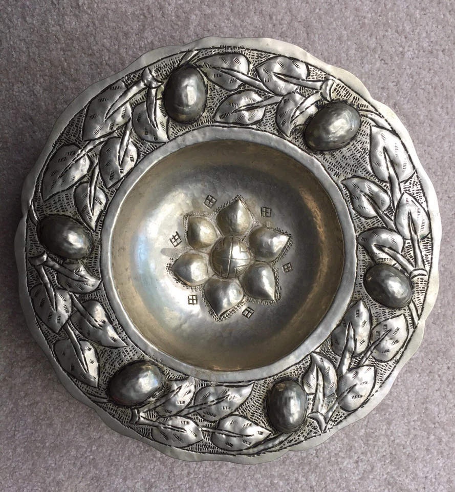 Antique Plata /Sterling German Bon Bon Dish, Silver Plate Floral Filigree, 1900s - image 2 of 4