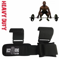 WEIGHT LIFTING POWER HOOKS for Grip DEADLIFT STRAPS Gym Wrist Support HEAVY DUTY
