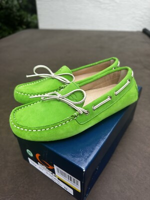 Gallucci Girls Unisex Leather Shoes Loafers in Green Suede Gr. 32 New In Box