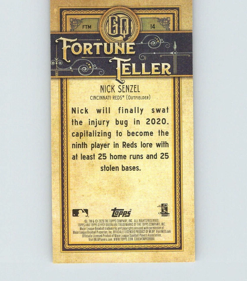 2020 Topps Gypsy Queen Fortune Teller Mini #FTM14 Nick Senzel (ref 223023) - Image 2 of 2