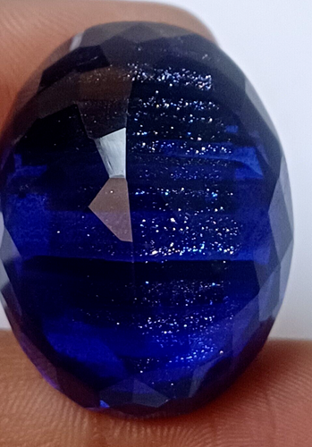 AAA+ 82.50 Ct. Large Blue Rutile & Sunstone Oval Cut Loose Gemstone for Pendant - Picture 3 of 6