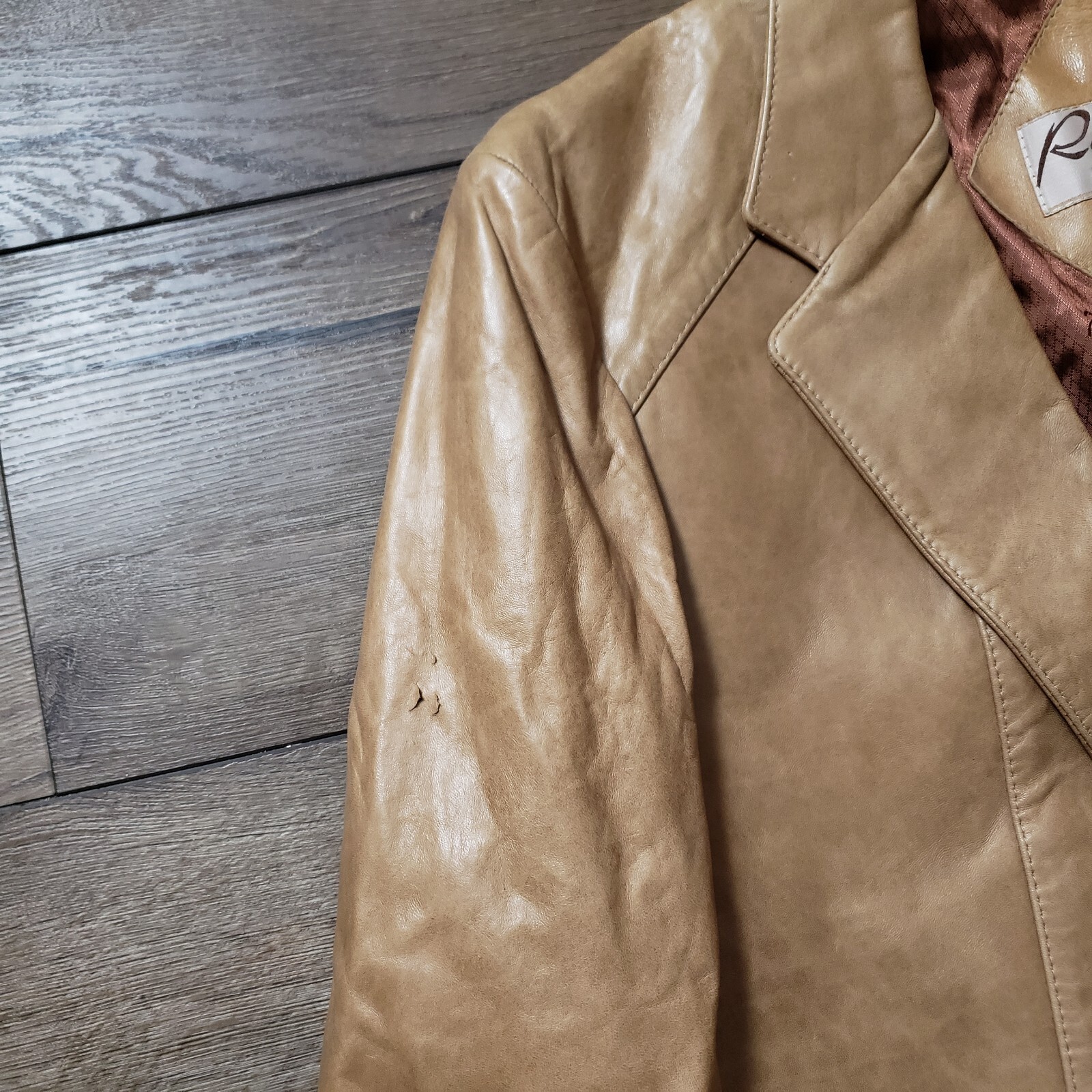 Remy Lambskin Leather Blazer Mens 44 R Black Made in USA Sport Coat