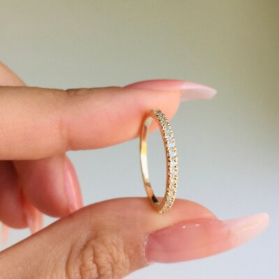 Natural Certified AAA+ Diamond Gemstone Round Shape 18k Yellow Gold Gift Ring