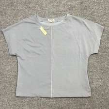 Max Studio Top Tunic Shirt Women's Size M Hazy Sky Blue Stretch NEW