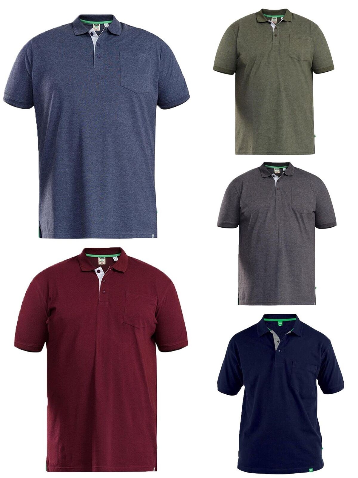 Polo Piqué Completamente Peinado Para Hombre D555 Talla 1XL - 8XL, 8 Colores