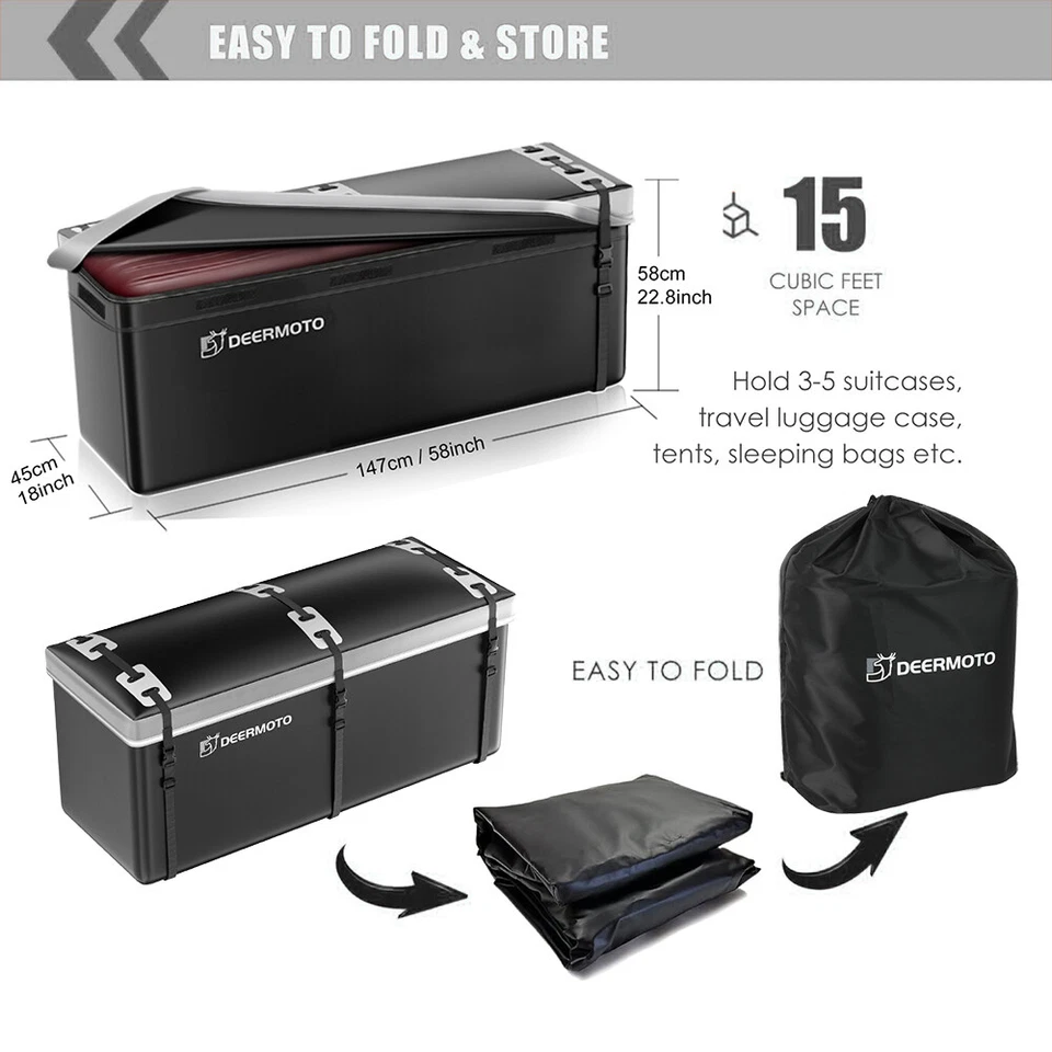 For JEEP Grand Cherokee 15cu ft Trailer Tow Hitch Mount Cargo Carrier Tail Bag Foto 4 de 4