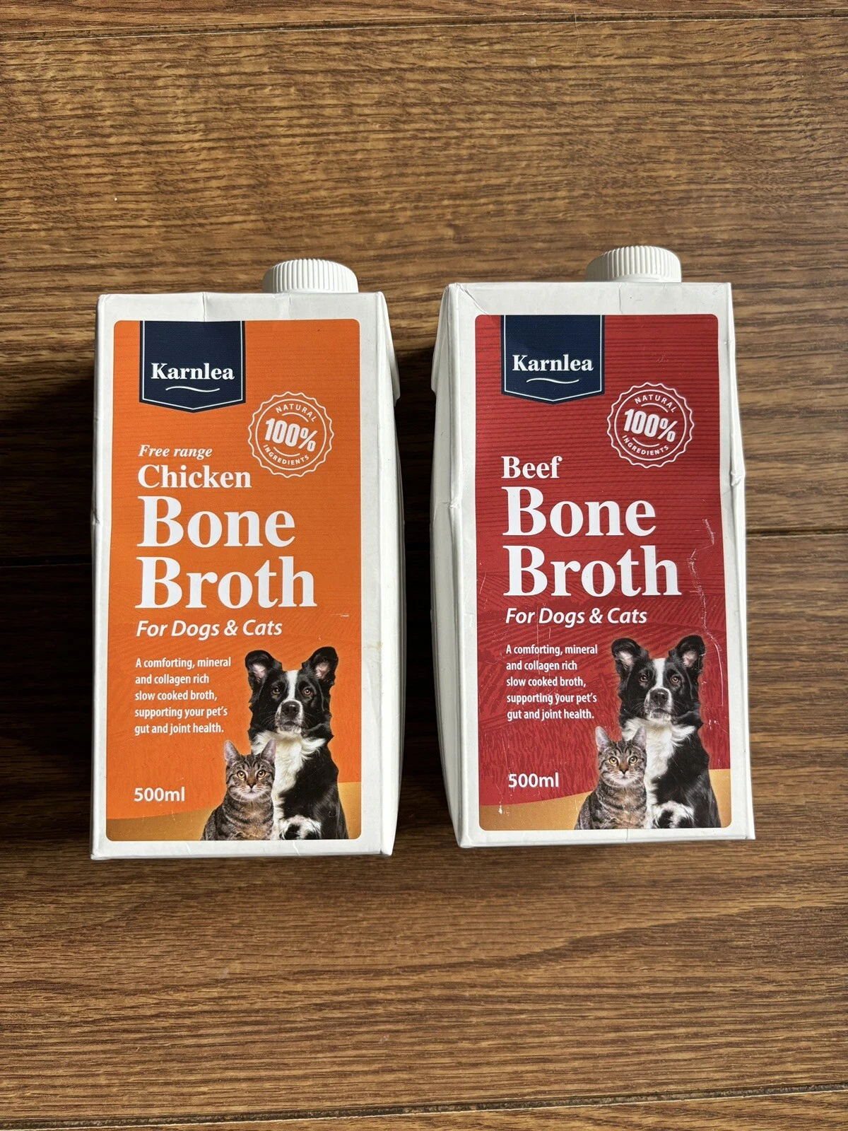 Karnlea Dog Bone Broth Joint Support, Hydration Beef Chicken Food Topper DrinkX2