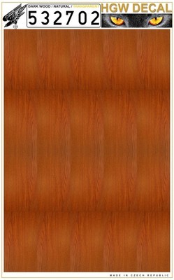 HGW 532702 1:32 Holz natur dunkel - transparent - (OHNE GITTER) A4 Folie