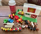 Vintage Little People Farm W/ Silo #2501 + Many Extras (60s-70s) Wood Figures!