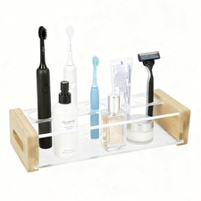 Toothbrush Holder for Bathroom 5 Slots Toothpaste Razor Mouthwash Organizer D...