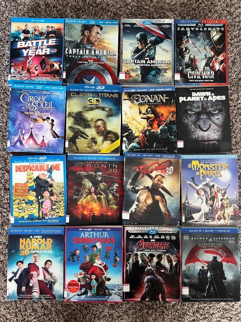 Free! DVD Blu-ray まとめ 3D Blu-ray Slipcovers Only- NO MOVIES/DISCS/Free Shipping Covered