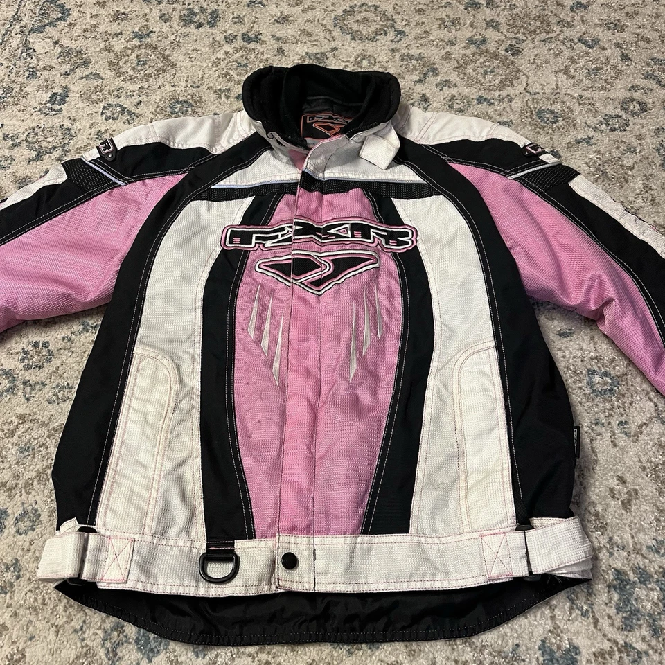 Chaqueta FXR Nitro SX Team Mujer XS Racing Rosa Blanco Moto de Nieve Cremallera Completa Foto 2 de 4