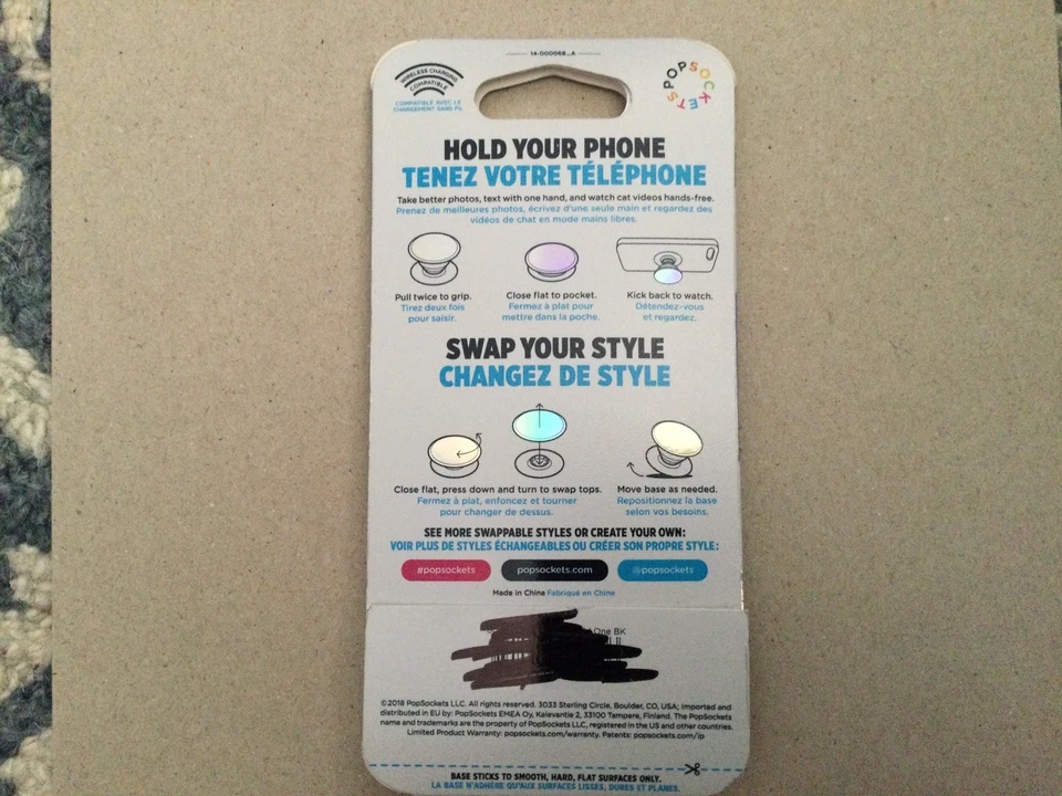 Stocking Stuffer NEW -PopSockets Phone Grip Stand White Marble POPGRIP Popsocket - Image 2 of 2