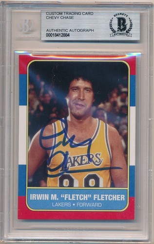 CHEVY CHASE 1986/87 FLEER VARIATION SIGNED AUTOGRAPH CARD BGS AUTHENTIC AUTO SP