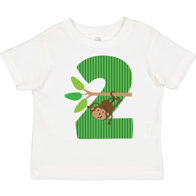 Inktastic 2nd Birthday Jungle Monkey Childs Toddler T-Shirt Two Number  Safari