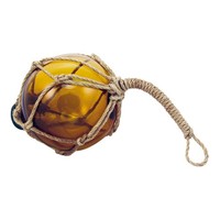 Fischerkugel Aus Glas/Tauwerk 10 X 20 Cm Amber Sea-Club