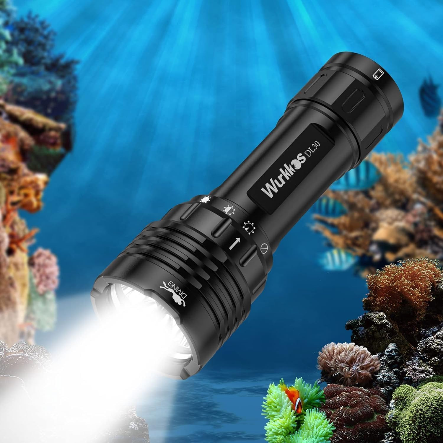 Lampada Subacquea DL30 3600 Lumen: Colori Reali per Foto e Video
