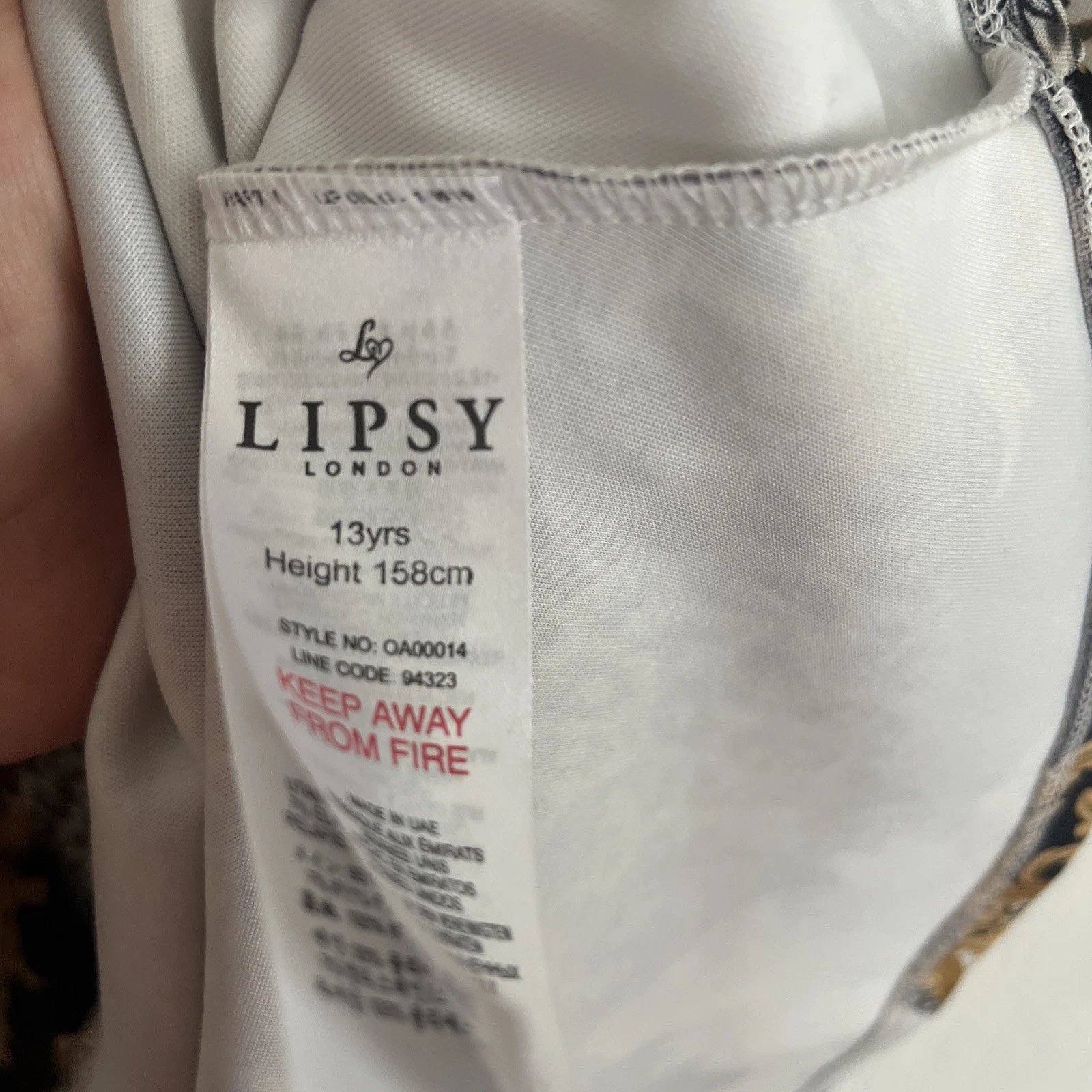 Splendido Abito Bambina Lipsy Festa Occasione Età 13 Stile Versace