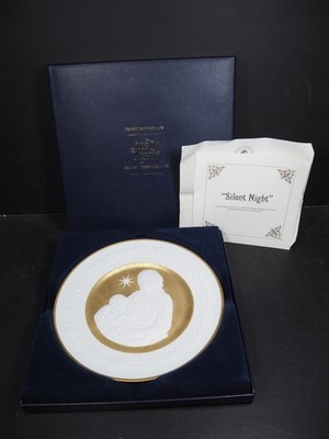 1976 Franklin Weihnachtsteller Biskuitporzellan ''Stille Nacht'' Box & Zertifikat