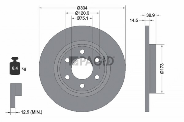 2X Bremsscheibe Pagid 56527NC FüR Ford Transit Custom V710 Nrn Tourneo Bus Nxn-image