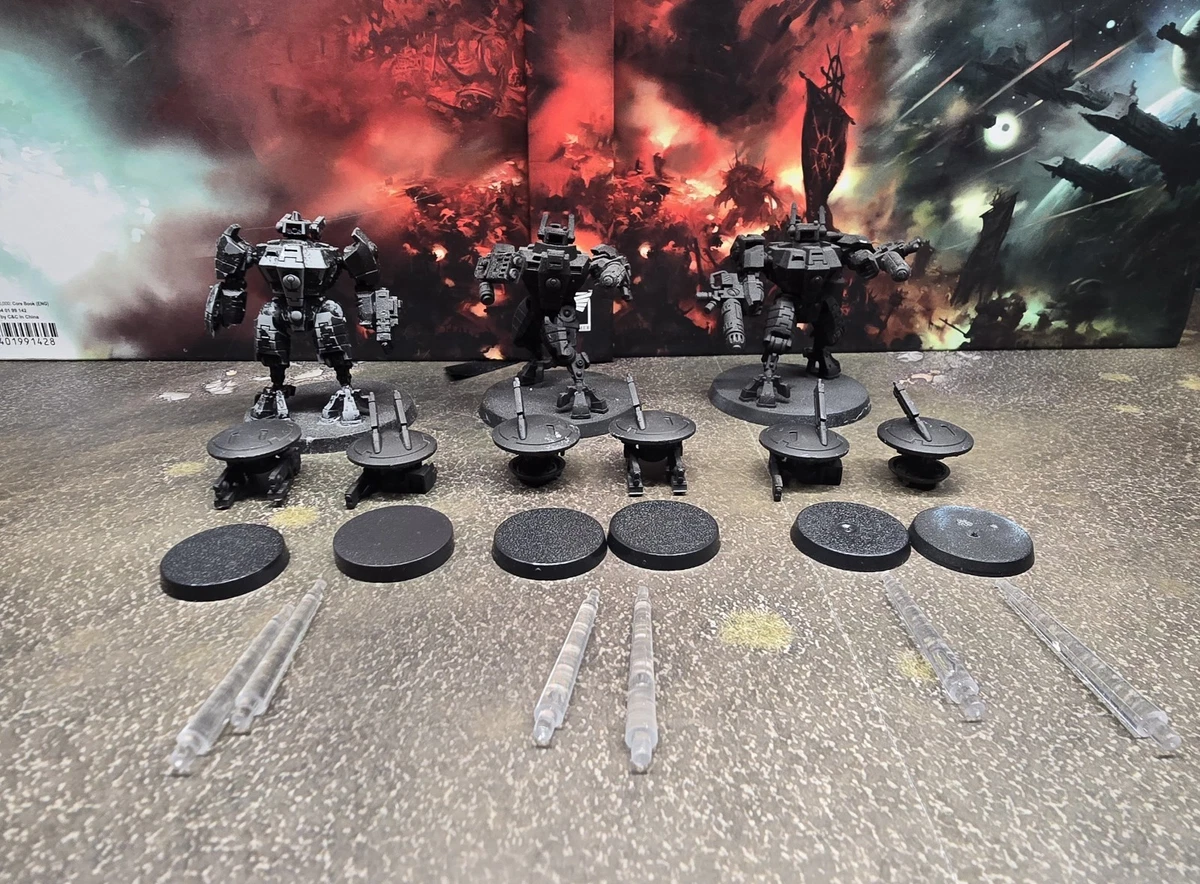 3x XV8 Crisis Battlesuit Warhammer 40K - Armée T'au - Plastique Occasion