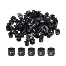 Clothes Hanger Marker Colored Hanger Sizer Garment Tag Number 37, Black 100pcs