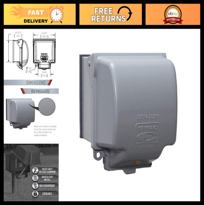 Weatherproof 2-Gang Metal In-Use Cover - Extra Duty Gray RaynGuard Protection