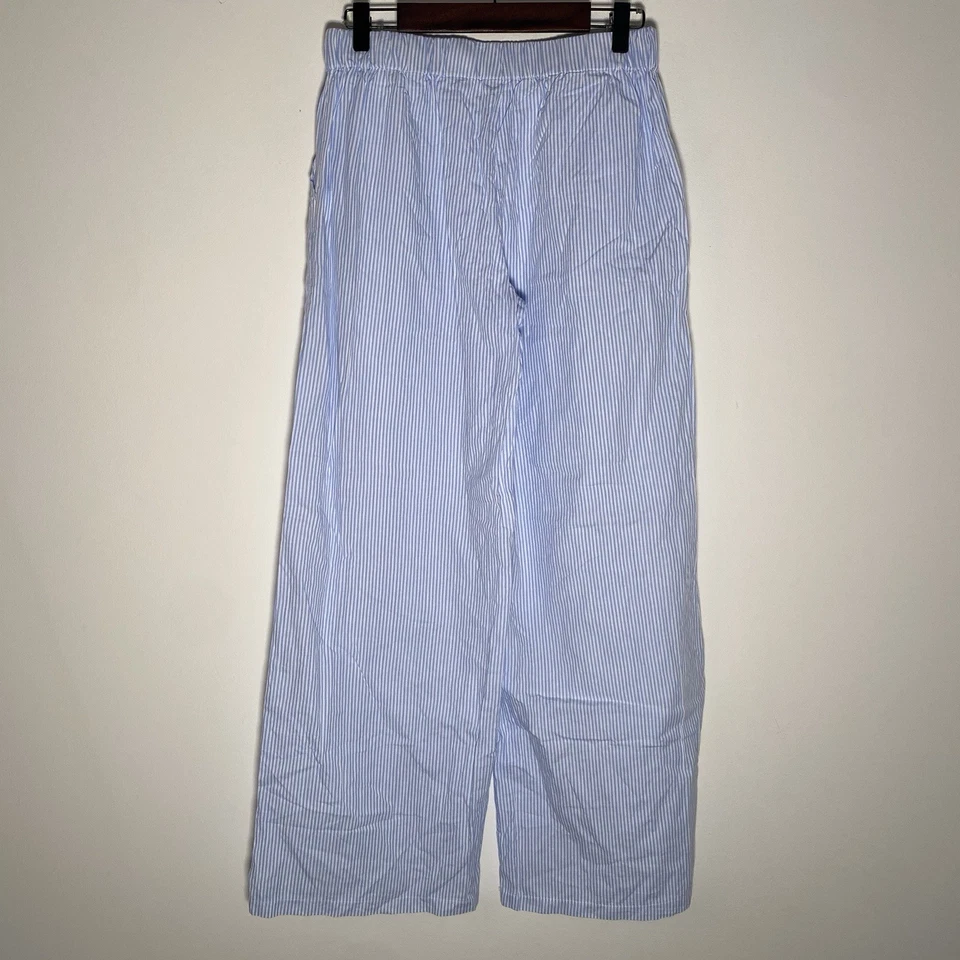 Pantalones de salón Studio Seven lila a rayas azules talla mediana 26x29 pierna ancha Foto 2 de 4