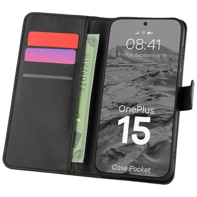 Handyhülle mit Klappe für OnePlus 15 Bizon Case Cover Etui Hülle Schwarz