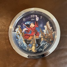 Vintage Disney Wall Clock Sorcerer Mickey Fantasia - Works - Sweeping Broom