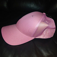 PRO PLAYER Pink Trucker Hat  One Size Adjustable Mesh Back Solid Casual