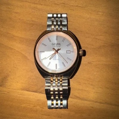 GEVRIL 48700 FIVE POINTS IP ROSE GOLD STAINLESS STEEL SWISS AUTOMATIC WATCH 47MM