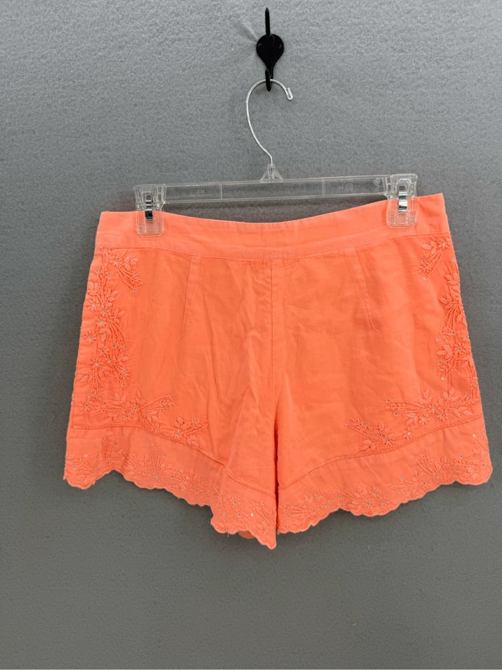 Шорты женские Juliet Dunn London оранжевые тональная ручная вышивка высокая талия размер 6 - Изображение 3 из 4