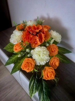 Grabgesteck Blumengesteck Grabschmuck Gesteck KunstbKunstgesteck 60 cm PREMIUM - Bild 1 von 3