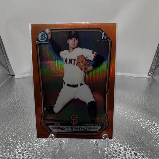 Bowman 2026 Chrome Orange Refractor Rookie Argenis Cayama #BCP-114 /25 Giants