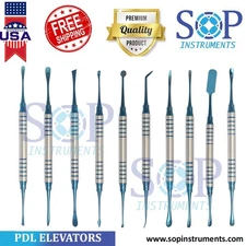 Dental Periosteal Elevator Set Blue Titanium Coated Surgical Instruments Kit