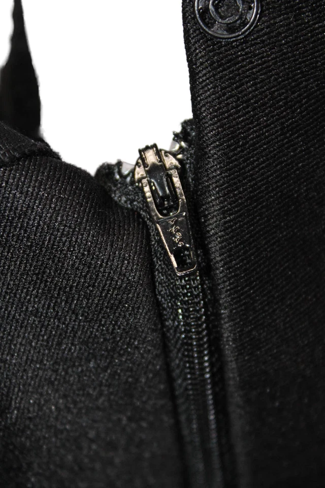 Vestido Lanvin Mujer Texturizado Forrado Plisado Elegante Falda Lápiz Negro Talla L Foto 4 de 4