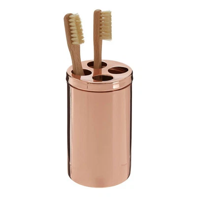 Clara Rose Gold Stainless Steel 4 Holes Metallic Lid Bathroom Toothbrush Holder - Image 1 of 4