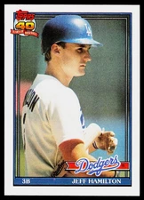 Jeff Hamilton, 1991 Topps, #552, Los Angeles Dodgers,
