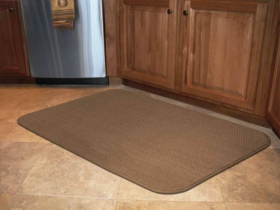 SKID-RESISTANT RUG living area carpet kitchen floor mat TOFFEE BROWN - Image 4 of 4