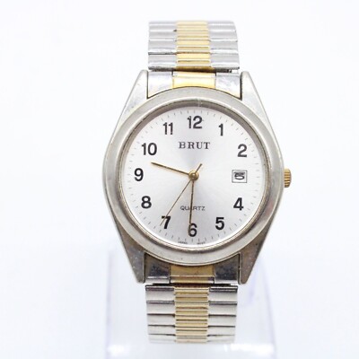Vintage BRUT Watch Mens Silver Tone Stainless Steel Classic  display picture 1