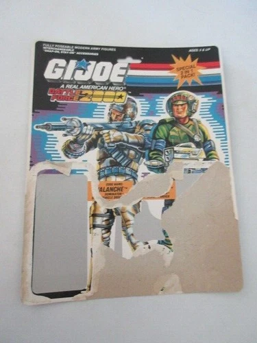 1987 Hasbro G.I.Joe Battle Force 2000: Avalanche & Blaster CARD ONLY