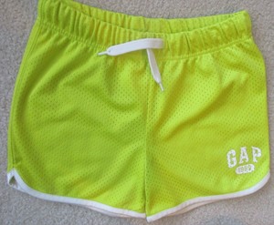 neon yellow athletic shorts