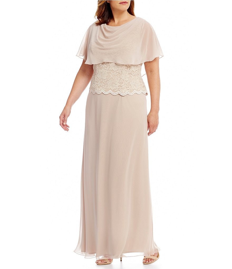 Jessica Howard New Beige Womens Size 10P Petite Drape Neckline Gown, Women's
