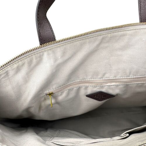 Fossil Devon Gray Plaid Tote Purse Shopper - Picture 8 of 8