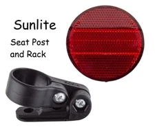 REFLECTOR Sunlite REAR Seat Post and Rack ONLY 3in