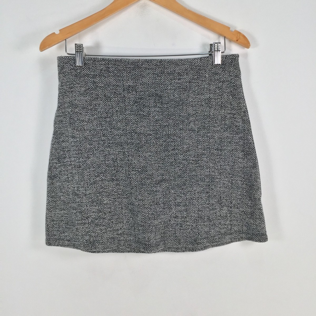 Sportsgirl womens skirt size S mini grey zip cotton blend 062555